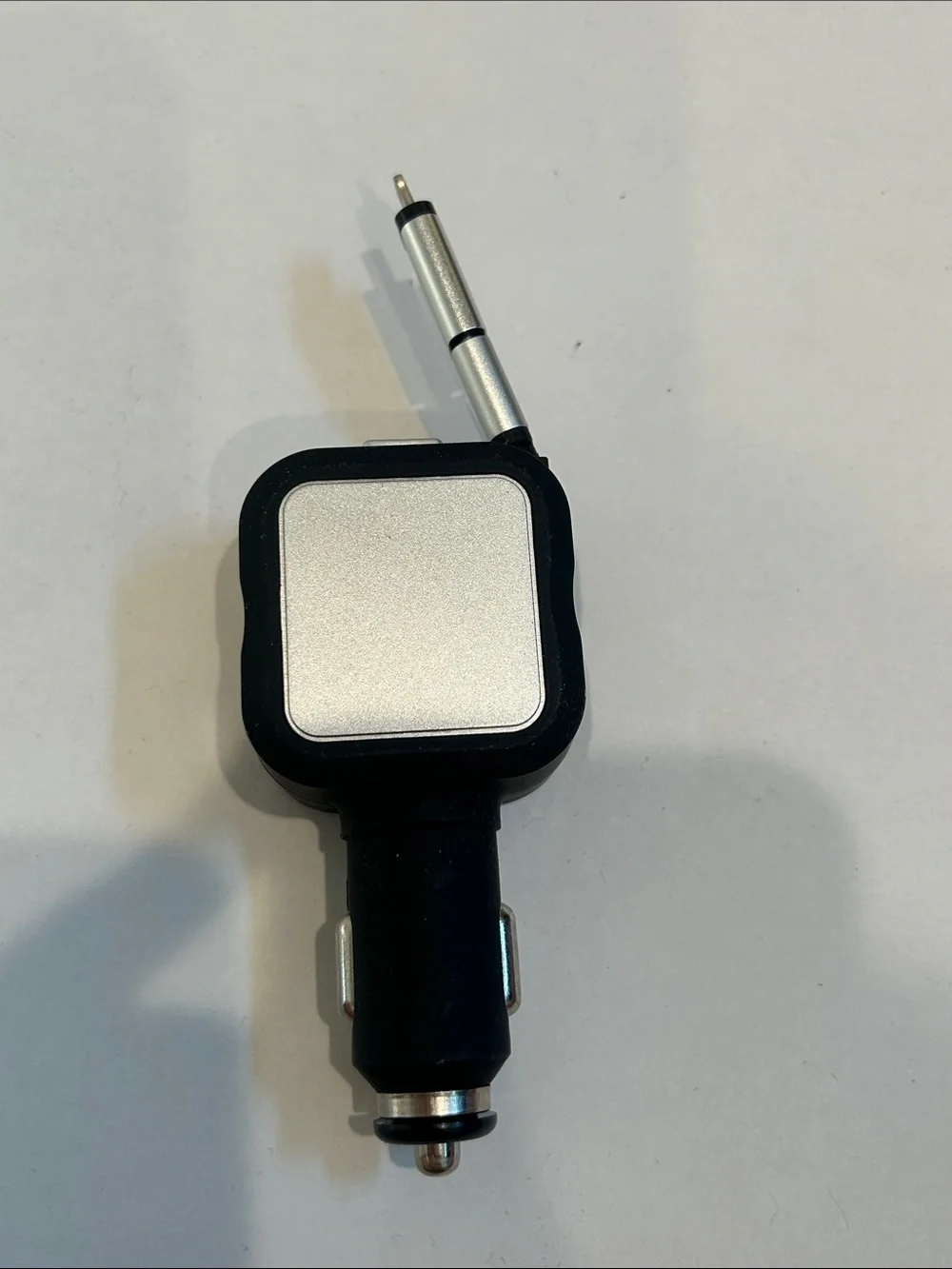 Retractable Charging Plug Car Adapter dual tip for iPhone & android black nwot
